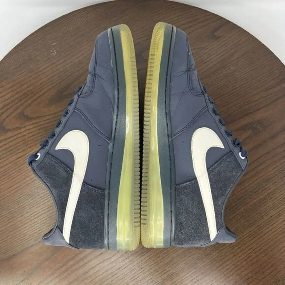 Nike Air Force 1 Shoes Men's Size 8 Blue Leather Low Max Air Sneakers 532252-410